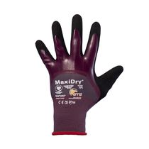 Luva Proteção Mecânica Nylon com Banho Nitrílico Roxa/Preta Anti Derrapante Maxidry DA13200 Tamanho 8/M DVS