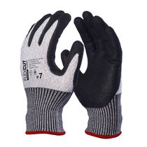 Luva Proteção Corte Polietileno Alta Densidade Cinza/Preta Nitrilica Curto Flexcut DA45300 Tamanho P DVS