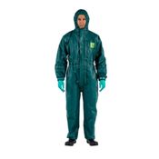 Macacão TNT Verde Com Capuz/Zíper Tamanho GG MICROCHEM4000 Ansell