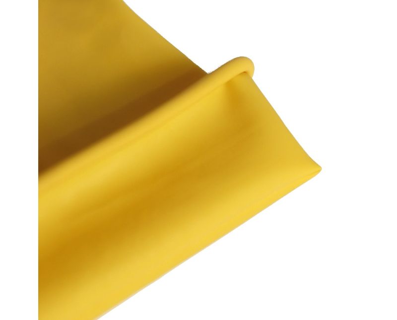 Luva Latex Natural Amarela Anti Derrapante TOP Tamanho G CA 40044 Sanro- Dimensional | Imagem ilustrativa - Ampliado no dedo