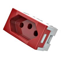 Modulo Tomada 1 Modulo Vermelho 2 Polos + Terra 10A 250V DX9923110 Dutotec