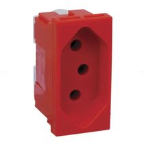 Tomada Predial 1 Módulo Vermelha Bipolar + Terra 20A 250V DX9923120 Dutotec