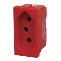 Tomada Predial 1 Módulo Vermelha Bipolar + Terra 20A 250V DX9923120 Dutotec
