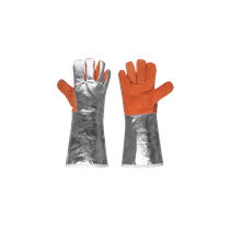 Luva Alta Temperatura Raspa Cinza/Marrom Aramida 200Mm HJ70120GD Tamanho G Hercules