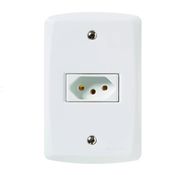 Tomada 2 Polos + Terra 20A 250V Com Suporte Placa 4x2 Branca 57145014 Tramontina Eletrica