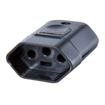 Plugue Fêmea Energia Predial Preto 2 Polos + Terra 10A 250V 57403153 Tramontina