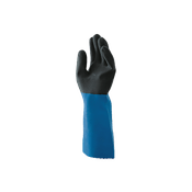 Luva Proteção Agentes Mecânicos/Químicos Borracha Antiderrapante 360mm Preta/Azul Stanzoil Tamanho 9 Mapa