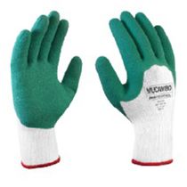 Luva Proteção Mecânica Algodão com Banho Látex Branca/Verde PRO310 Tamanho 9/G Mapa Mucambo
