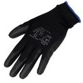 Luva Antistatica Nylon Preta Poliuretano 020933 Tamanho 9/G Kalipso - Dimensional | Com foco no lado superior da luva