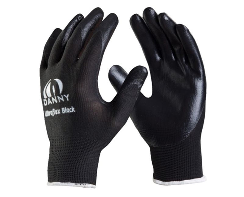 Luva Proteção Mecânica Nylon Preta Nitrílica DA12600P Tamanho G CA
