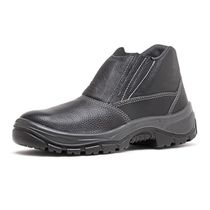 Botina Couro Preta Poliuretano Bidensidade Biqueira Plástico Elástico 4092/4065HESS4600FX Tamanho 37 CA 42167 Fujiwara