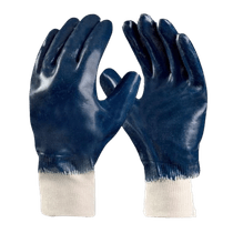 Luva Proteção Mecanica Algodão com Banho Nitrilico Azul Novadex Total DASN786 Tamanho G Danny