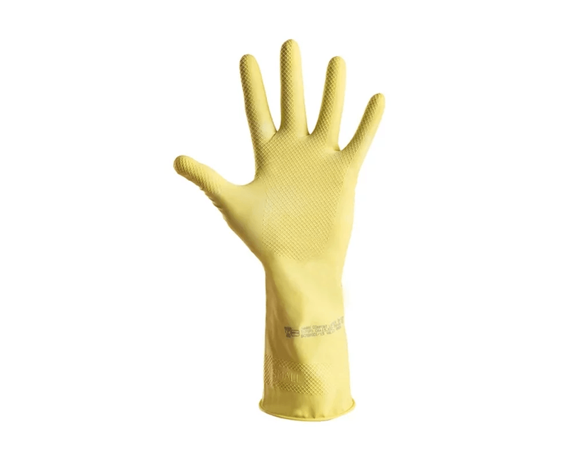 Luva Proteção Química Látex Natural Amarela Anti Derrapante
