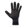 Luva Proteção Mecanica Nylon/NBR Preta/Azul Ultrablack DA46000 Tamanho G Danny - visão da parte de dentro de uma mão usando o produto.