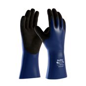 Luva Proteção Química Nylon Com Banho Nitrílico Azul/Preta Anti Derrapante Maxidry Plus DA35530 Tamanho G CA 28011 Danny