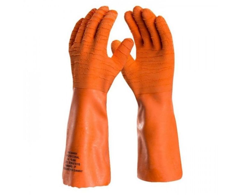 Luva Algodão Com Banho Látex Laranja CORAL DASL530 Tamanho XG CA