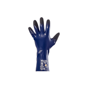 Luva Proteção Química Nylon Com Banho Nitrílico Azul/Preta Anti Derrapante Maxidry Plus DA35530 Tamanho M CA 28011 Danny