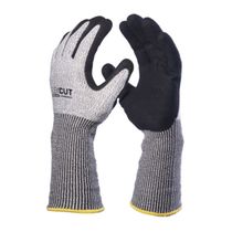 Luva Proteção Pead Cinza e Preta Nitrilica Punho Curto Flexcut DA45300 Tamanho G Danny