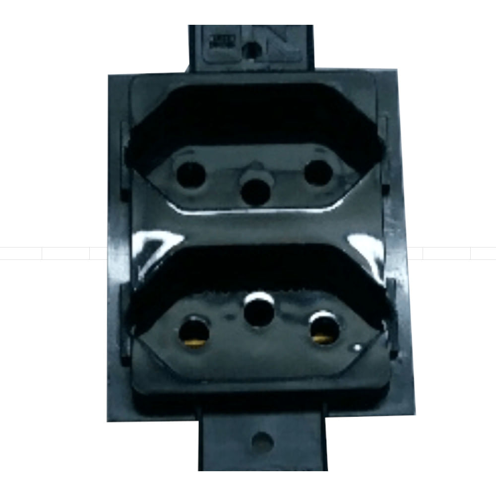 Módulo Tomada 2 Módulos Preto 2 Polos + Terra 20A 250V Padrão 13330084 ...