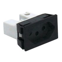 Tomada Painel Borne 2 Polos + Terra 250V 10A Preto S8620 Steck