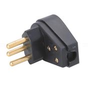 Plugue Macho Triangular Preto 2 Polos + Terra 250V 10A 90G 57403010 Tramontina