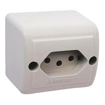 Tomada Sobrepor Branco 2 Polos + Terra 1713021 Lorenzetti