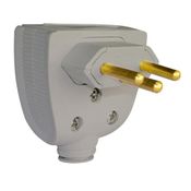 Plugue Macho Energia Predial Corpo Triangular Branco 2 Polos + Terra 250V 10A Saida Lateral Versátil 615832 Pial