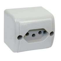 Tomada Predial 1 Módulo Branca 2 Polos + Terra 10 A 250 V Branca Silentoque 9997 Pial