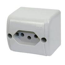 Tomada Predial 1 Módulo Branca 2 Polos + Terra 10 A 250 V Branca Silentoque 9997 Pial