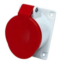 Tomada Industrial Não Metálica Embutir Fêmea 3 Polos + Terra 63 A 380/440 V Vermelha S4546 STECK