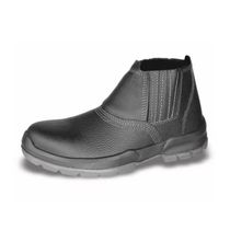 Botina Couro Preta Poliuretano Bidensidade Biqueira Plástico Elástico 4092/4065HESS4600FX Tamanho 41 CA 42167 Fujiwara