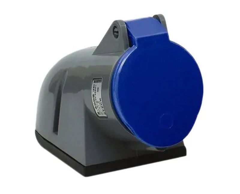 Tomada Sobrepor Fêmea 2 Polos + Terra 32A 240V Azul S3206