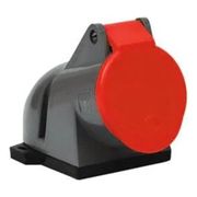 Tomada Industrial Não Metálica Sobrepor Fêmea 3 Polos + Terra 32A 380 440V Vermelha S4206 Steck