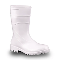Bota PVC Branca Cano Curto Com Forro Sem Bico 82BPC600 Tamanho 34 CA 37456 Bracol