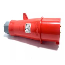 Plugue Energia Industrial Macho Termoplástico 3 Polos + Neutro + Terra 32A 380 440V Vermelho S5276 Steck