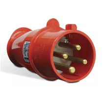 Plugue Energia Industrial Sobrepor Macho Poliamida 3 Polos + Neutro + Terra 16 A 380/440 V Vermelho Steck