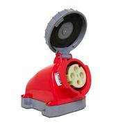Tomada Sobrepor Fêmea 3 Polos + Terra 16A 440V Vermelho 6H Com Tampa N4006W Steck