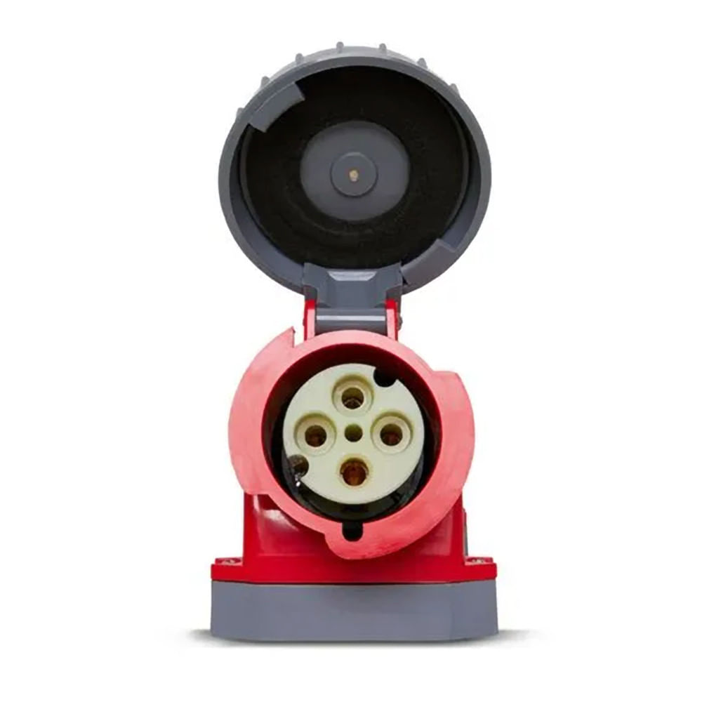 Tomada Sobrepor Fêmea 3 Polos + Terra 16A 440V Vermelho 6H Com