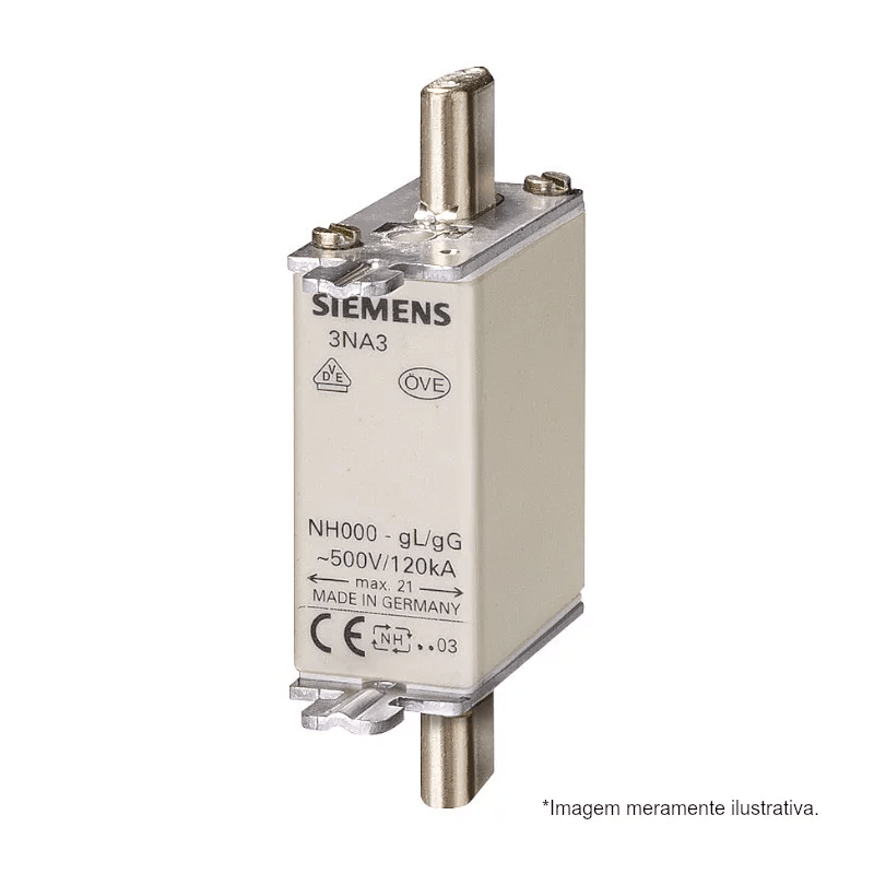 Fusível NH 000 500VAC 32A 120kA 3NA3812 Siemens - Dimensional