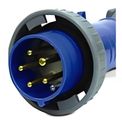 Plugue Industrial Macho 2P+T 16A 200-250V Azul | Dimensional ampliado