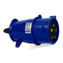Plugue Industrial Sobrepor Macho 3 Polos + Neutro + Terra 32A 250V Azul N5279 Steck