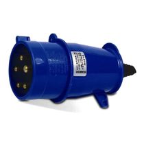 Plugue Industrial Sobrepor Macho 3 Polos + Neutro + Terra 32A 250V Azul N5279 Steck