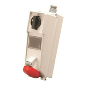 Tomada Industrial Não Metálica Sobrepor Fêmea 3 Polos + Terra 32 A 380/440 V Vermelha Com Bloqueio Mecânico SS4203D Steck