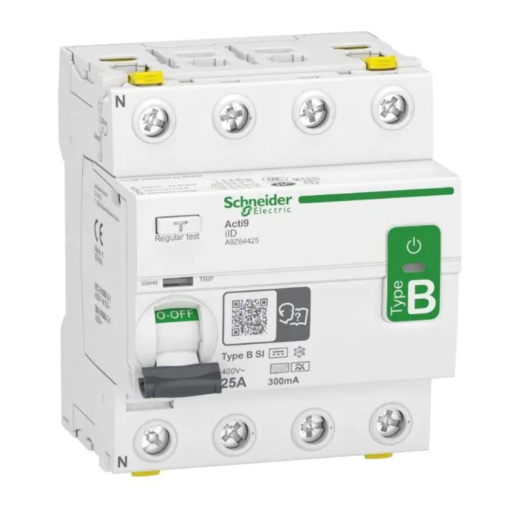 Disjuntor Diferencial Residual Tetrapolar B 400VCA 25A 300MA 10KA