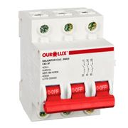 Disjuntor Mini Tripolar 63A 127-400V Curva C 4KA 26093 Ourolux