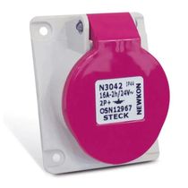 Tomada Embutir Fêmea 2 Polos + Terra 32A 24V Lilás IP44 S3242 Steck