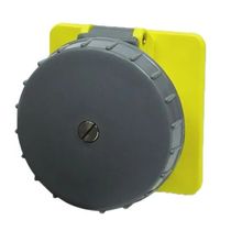 Tomada Embutir Fêmea 2 Polos + Terra 16A 130V Amarelo S3044W Steck