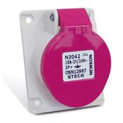 Tomada Embutir 2 Polos + Terra 16A 24V Lilás IP44 SN3042 Steck