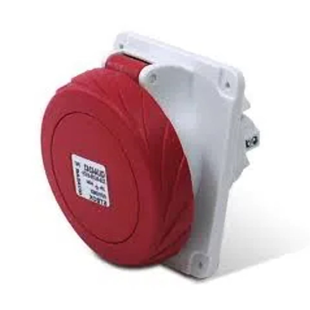 Tomada Embutir Fêmea 3 Polos + Terra 32A 415V Vermelho QUA4246