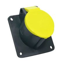 Tomada Embutir Fêmea 2 Polos + Terra 16A 130V Amarelo S3044 Steck
